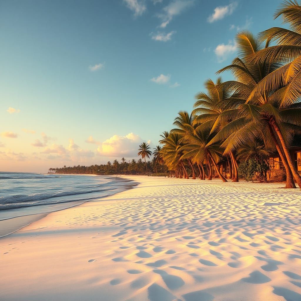 Tropical Beach in Hyperrealistic Cinematic Style