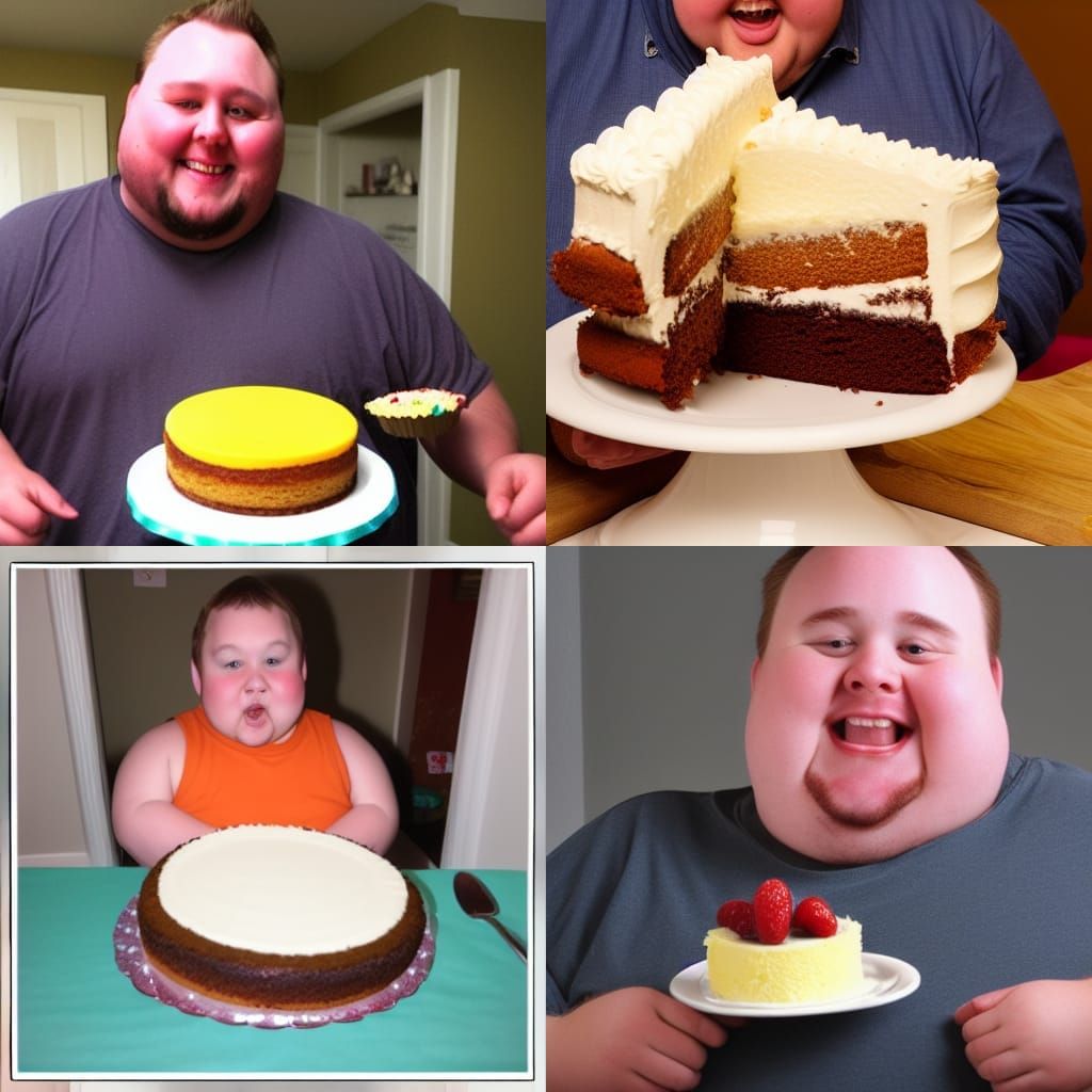 Man Enjoys Cake