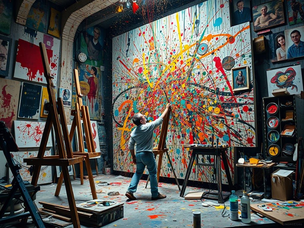 Vibrant Chaos Unleashed in Studio Frenzy