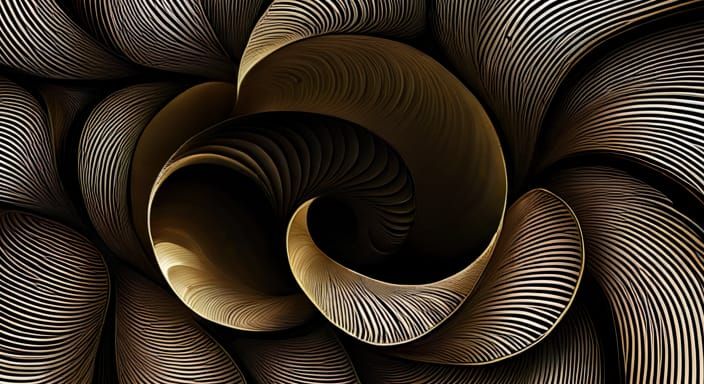 Abstract Fractal Death Spiral in Vector Style