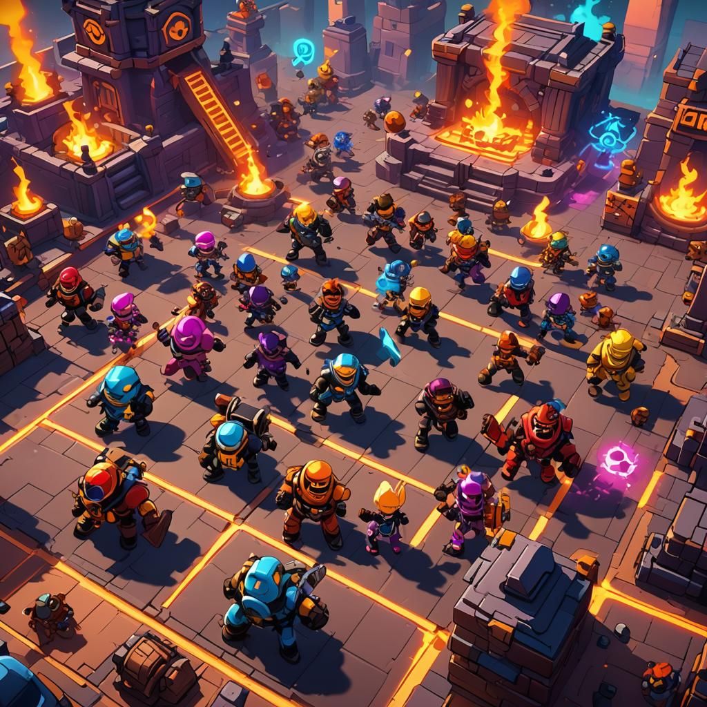 Brawl Stars Characters in Comic-Style Arena