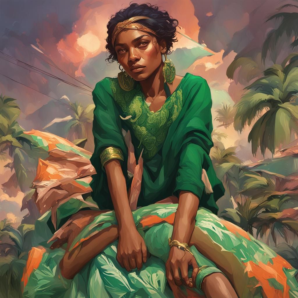 Brazilian Women Portrait in Hyperdetailed Concept Art