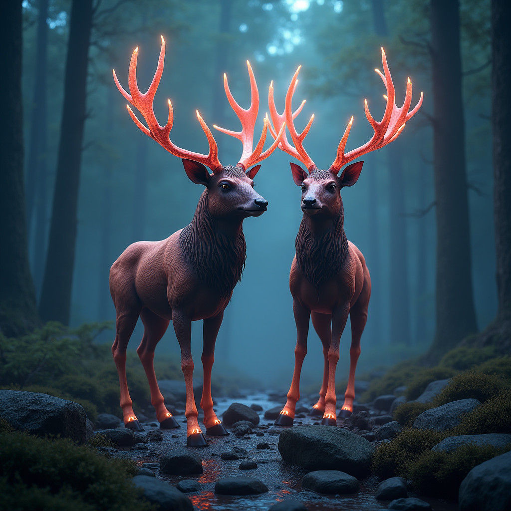 Lumenharts: Guiding Deer in Dark Fantasy Style