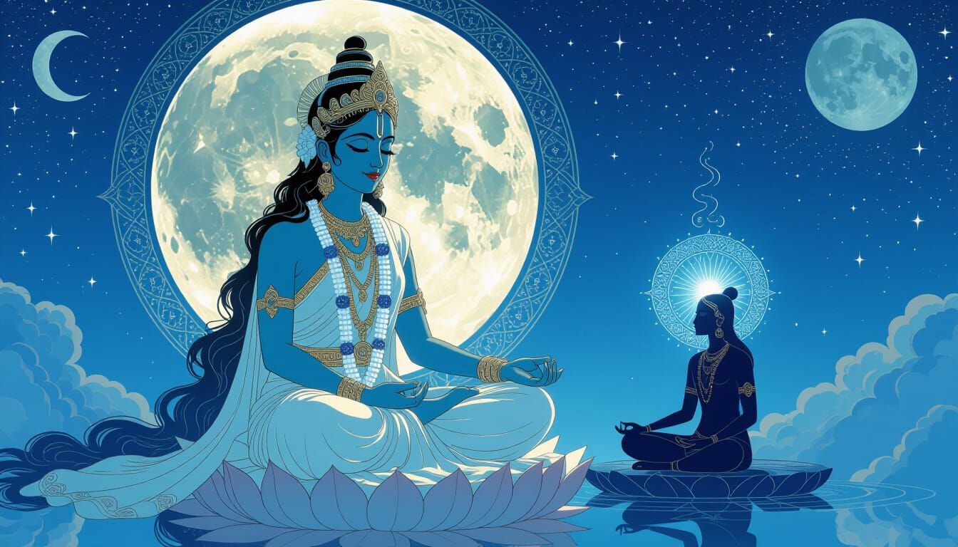 Moon Deity Chandra in Elegant Digital Art