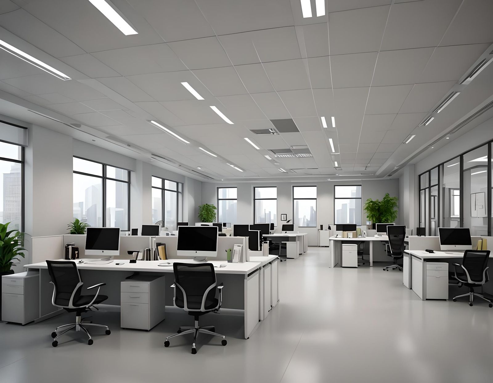 Modern Office Interior in Realistic 3D Render