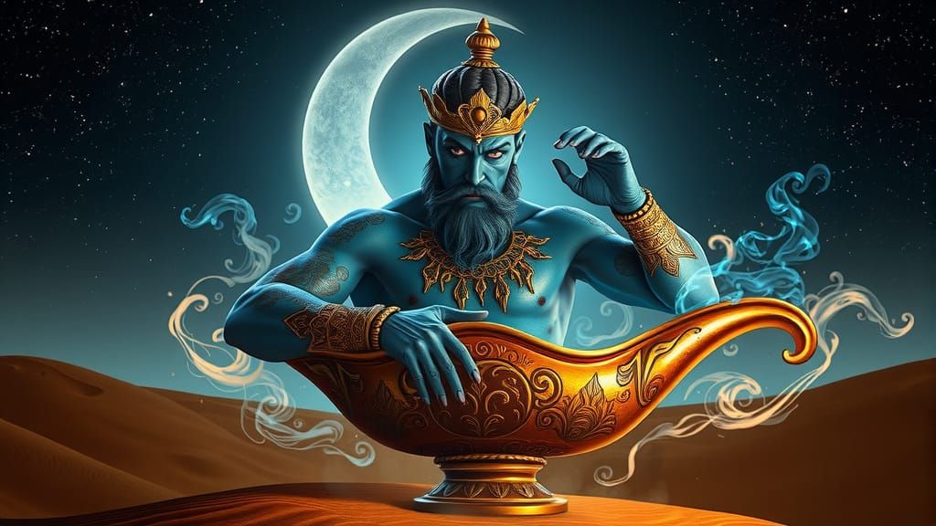 Mysterious Genie of the Desert Night
