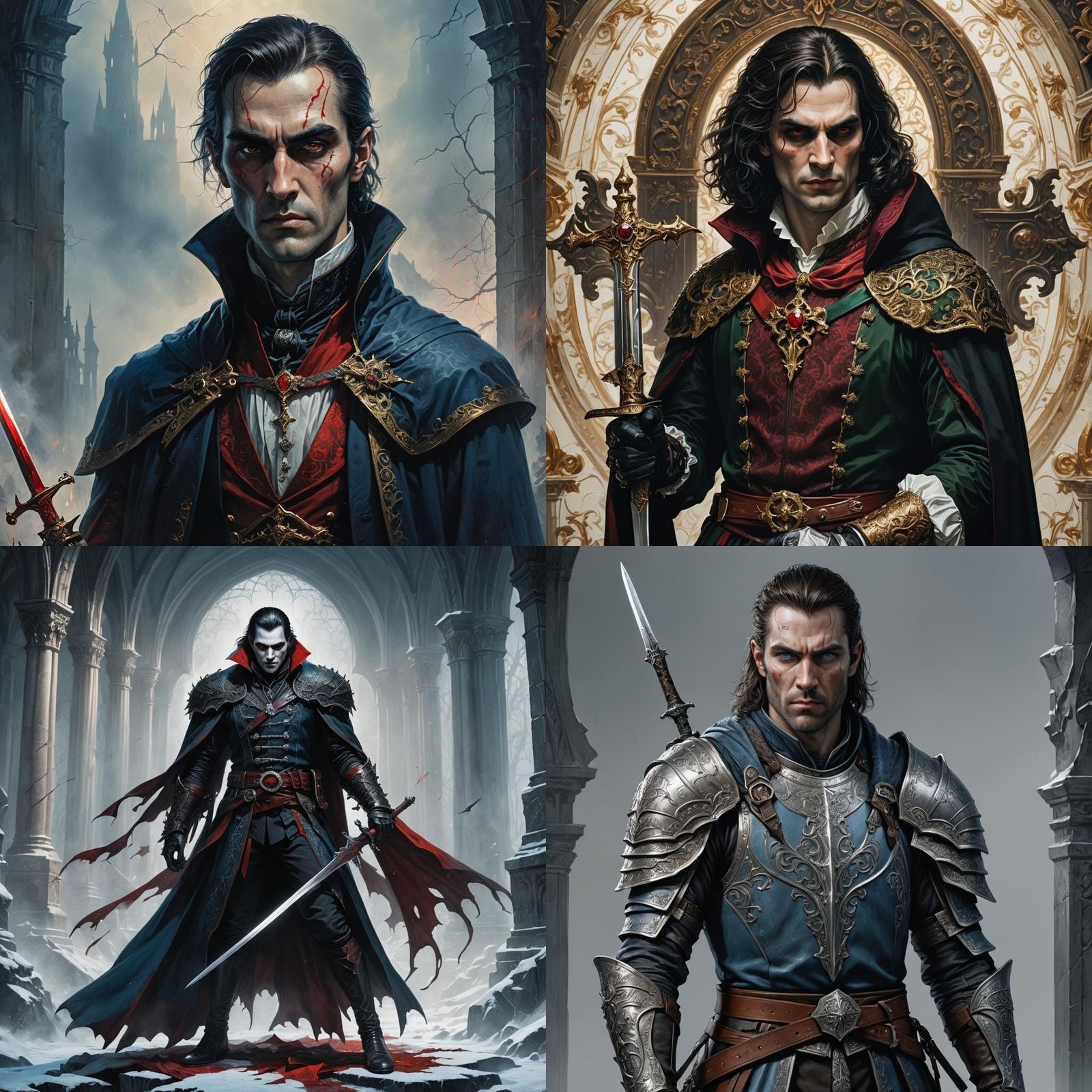 Vampire Strahd Von Zarovich with Sword, Digital Art