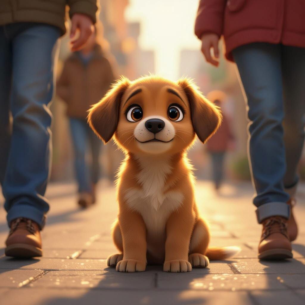 Lonely Puppy in Pixar-Inspired Emotional Scene