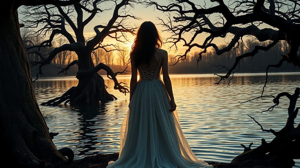 Cyberpunk Princess in Abandoned Forest