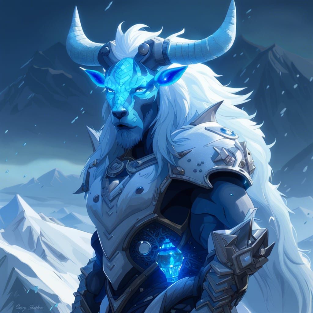 Tundra Minotaur Knight with Crystal Armor