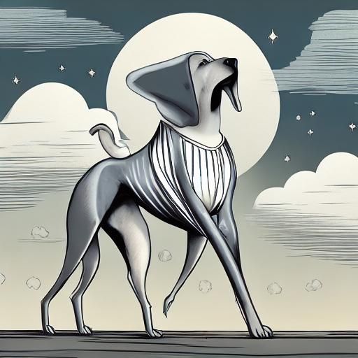 Architectural Hound Illustration in Overwhelming Skies