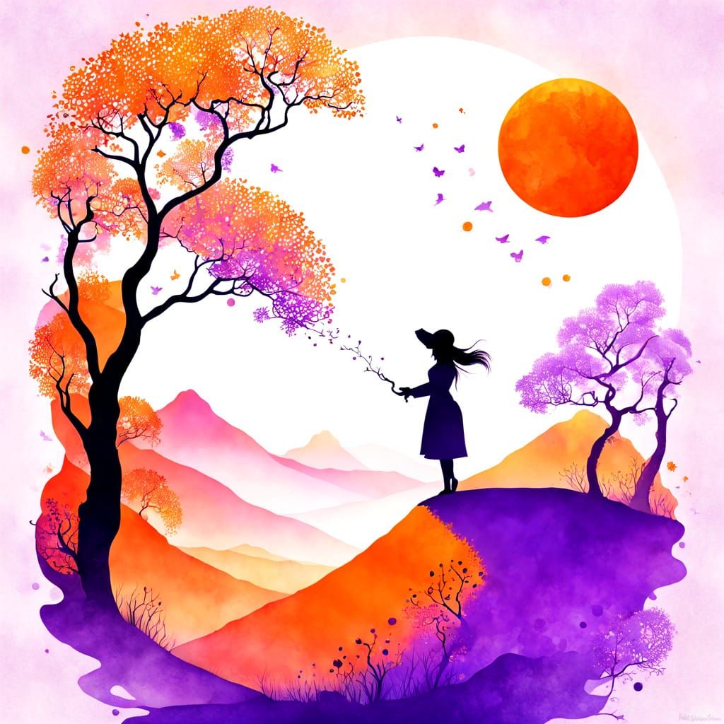 Ethereal Fantasy Scene in Vibrant Oil Paint