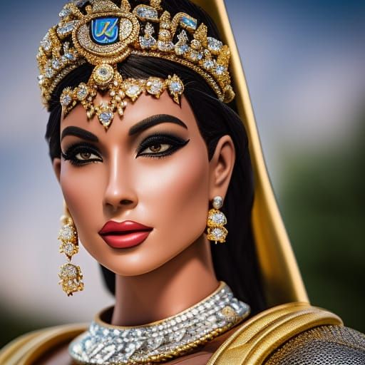 Princess Jasmine as Medieval Knight in Metal Bikini Armor