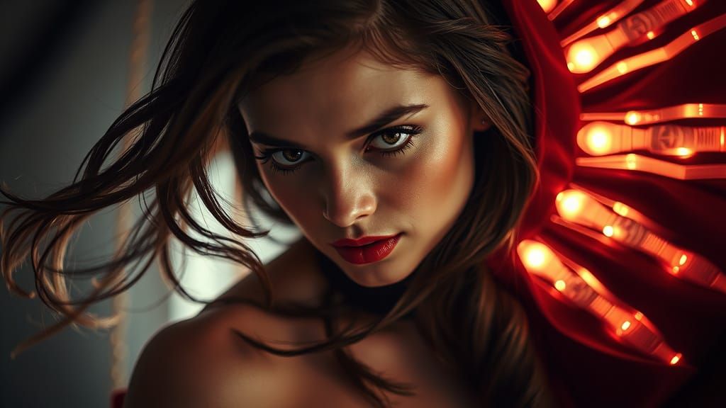 Spectral Valkyrie in Ethereal Boudoir Photo