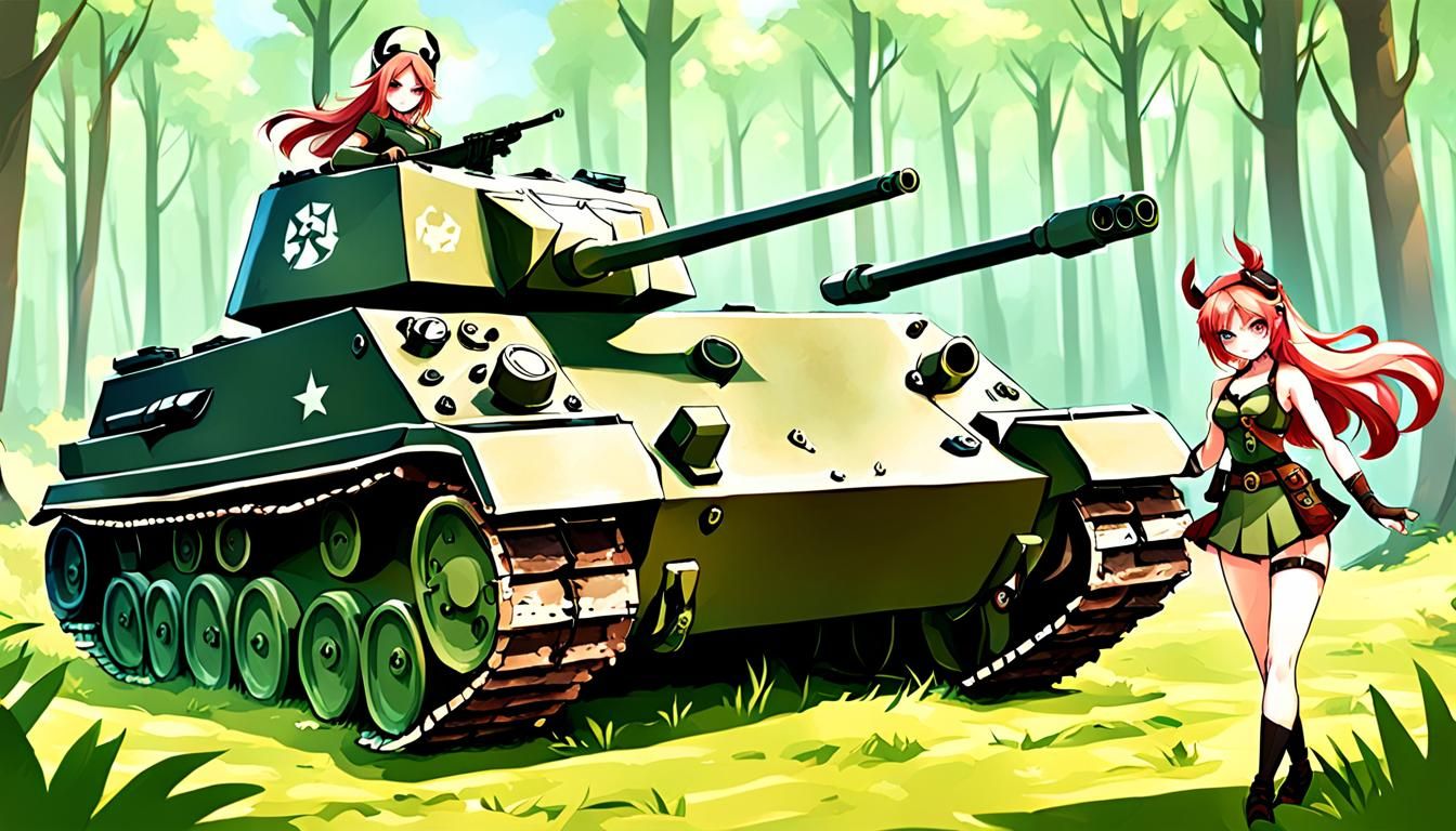 Anime Girls with Mythical Pets and Tanks