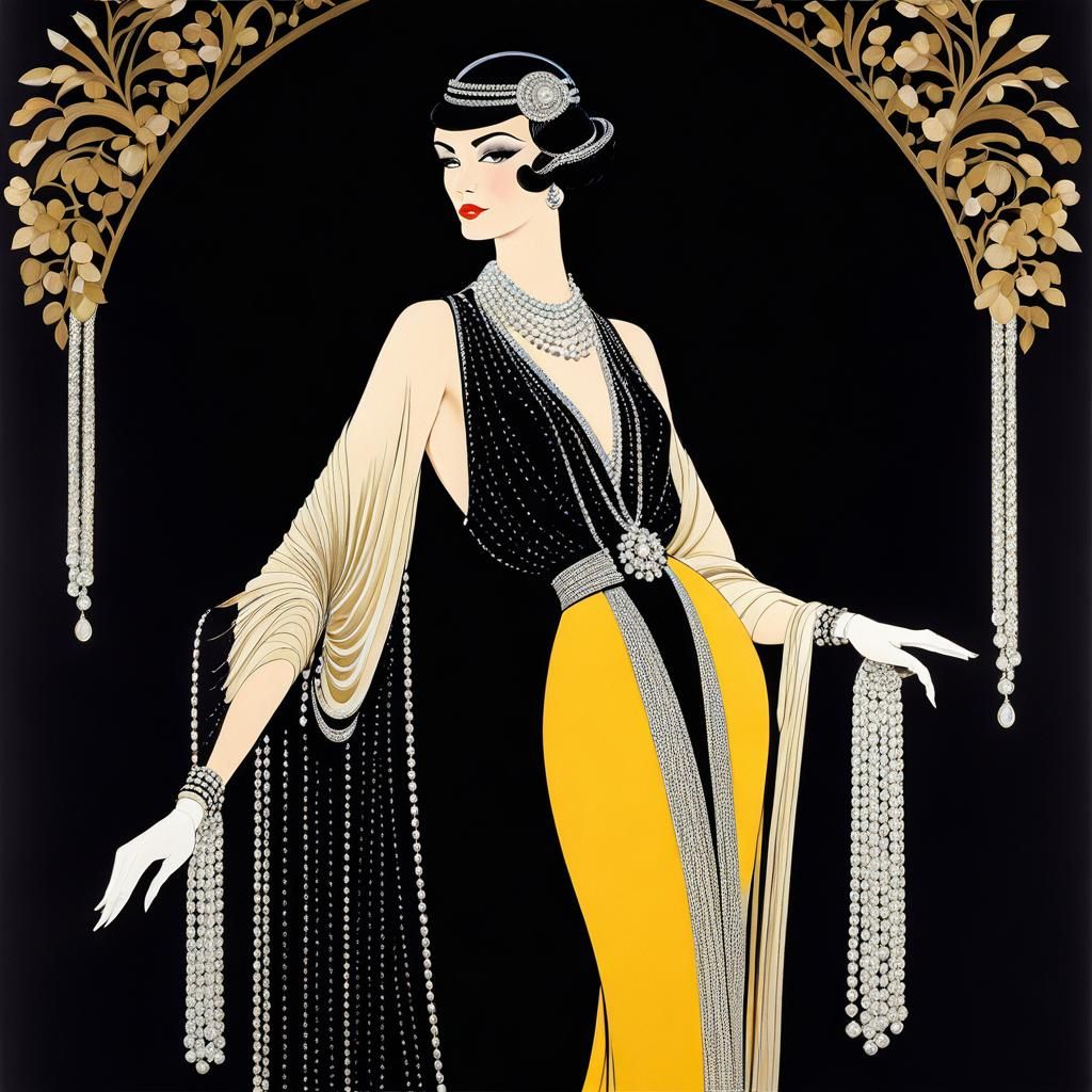 A fashionable woman by Coco Chanel and Erté