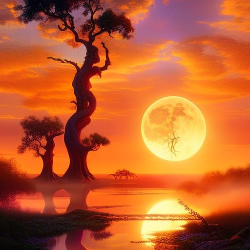 Fantasy Bayou Tree of Life at Sunset