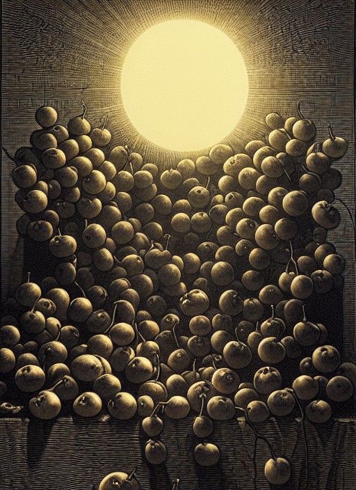 Dreamlike 3D Rendering of Ghost Fruit Coveters