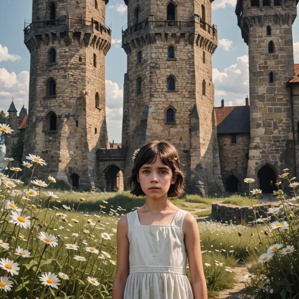 Photorealistic Portrait of a Girl in Medieval Setting