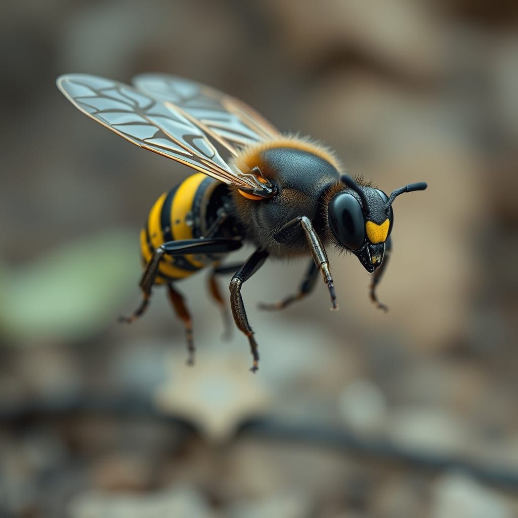 Cyborg Bee in Flight: A Biomechanical Hybrid