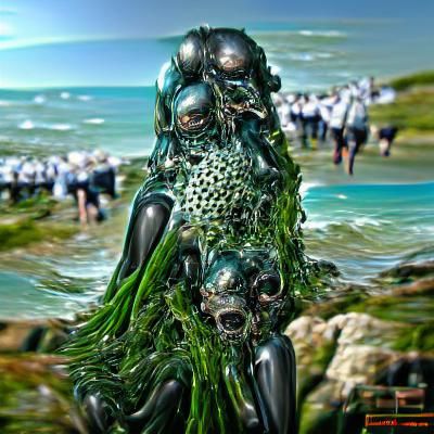 Sea Zombie in H.R. Giger Biomechanical Style
