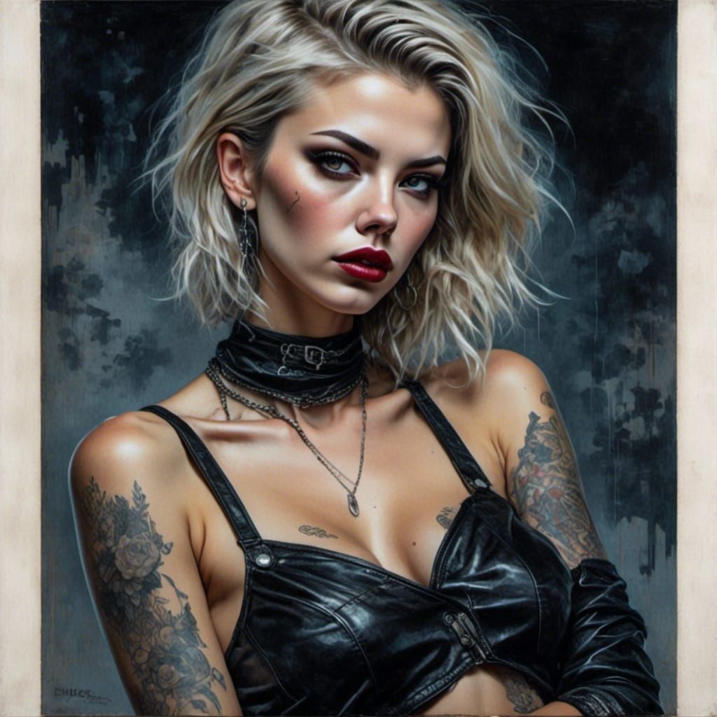 Goth Man in Graveyard Moonlight, Glamour Photo