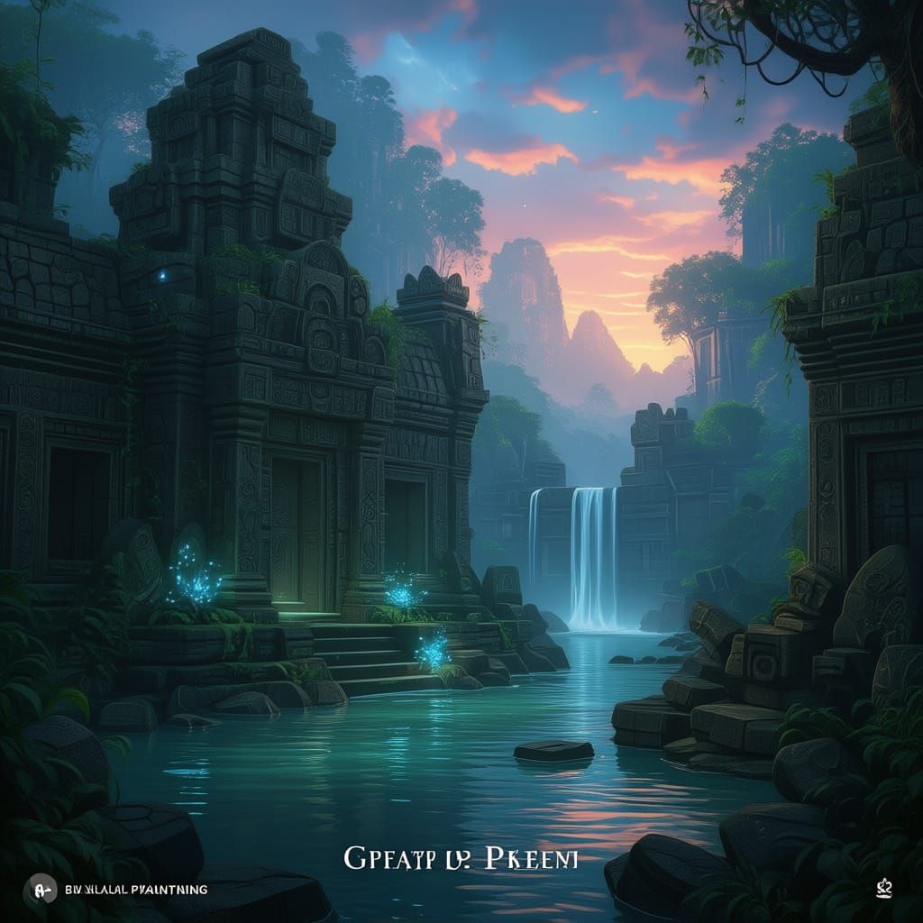 Fantastical Matte Painting of Deep Color Landscape