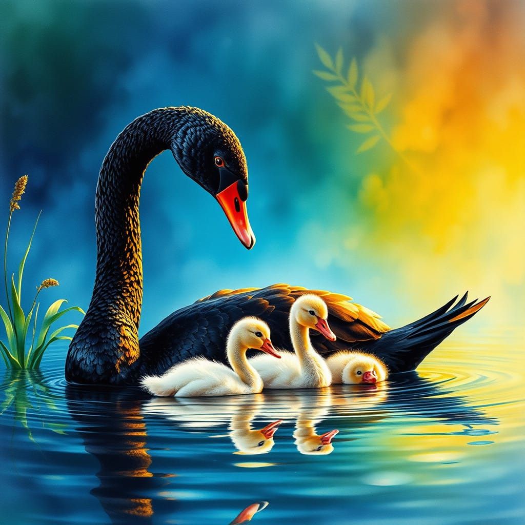 Motherly Love Amongst Sunset Reflections