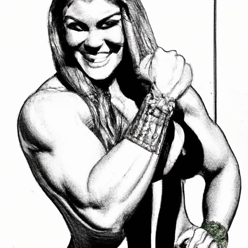 Bodybuilder in Manga Style Digital Illustration