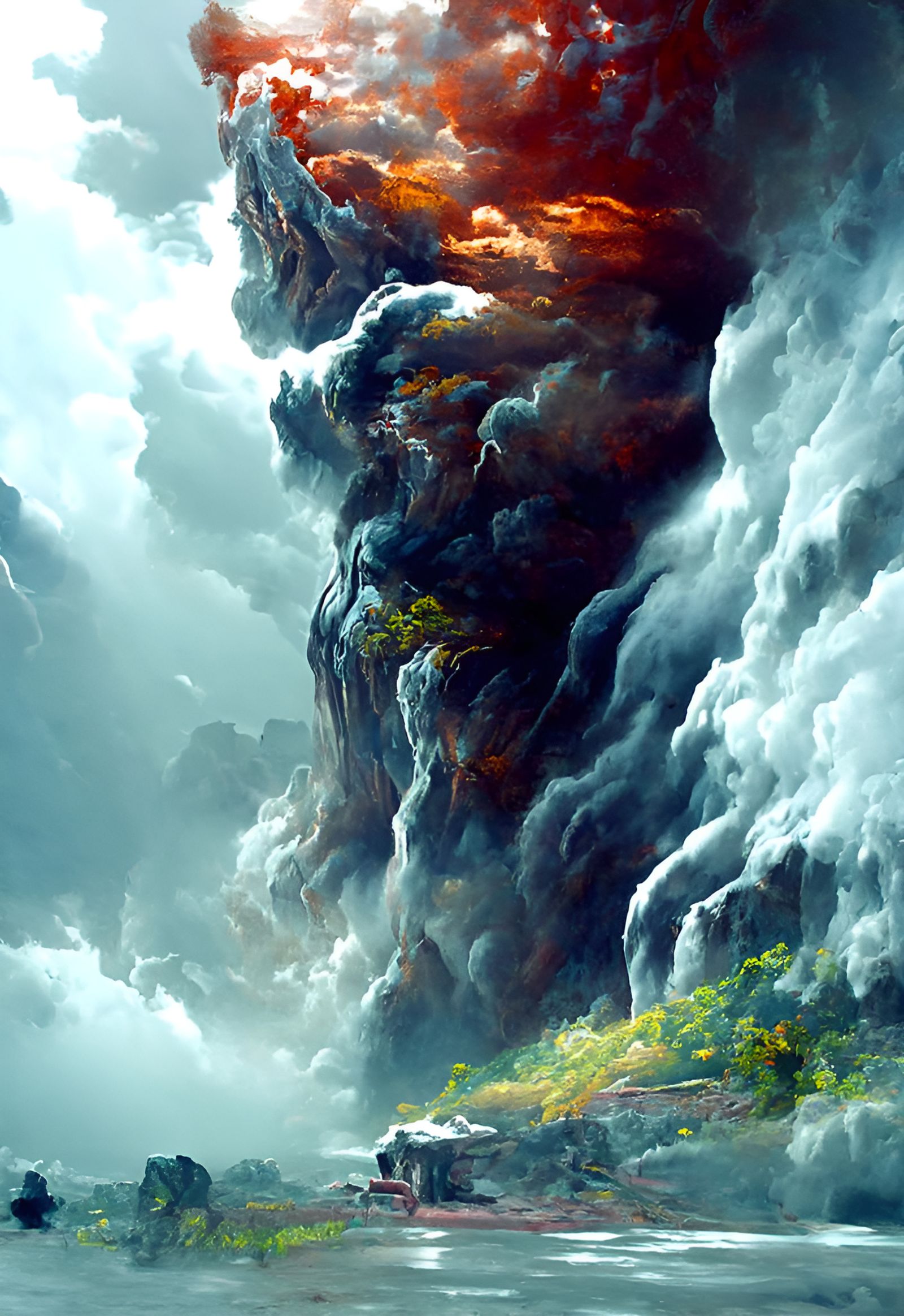 Epic Lightning Storm in Canyon Landscape