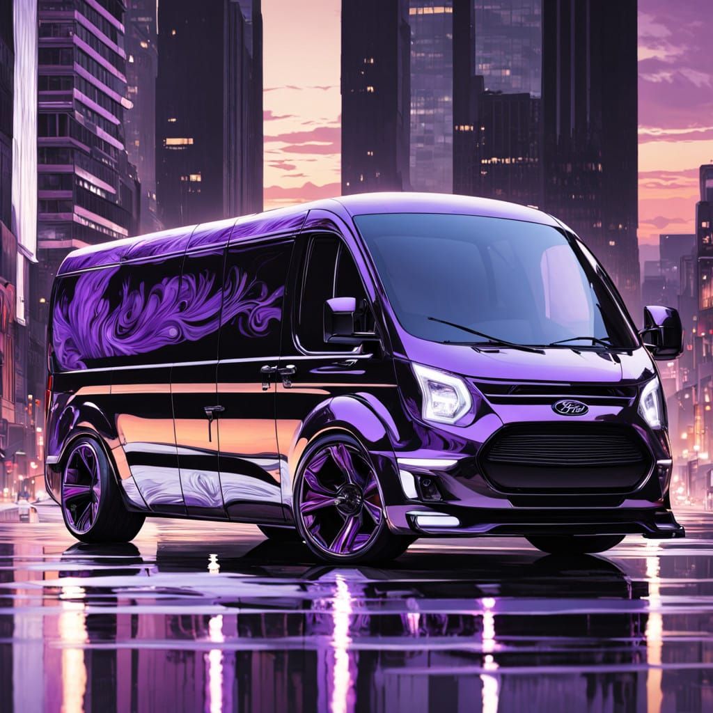 Custom Ford Van in Futuristic Industrial Style