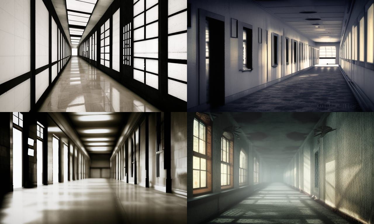 Ominous Infinite School Hallway in Unreal Engine 5