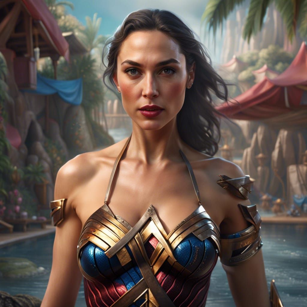 Photorealistic Portrait of Gal Gadot in Bikini