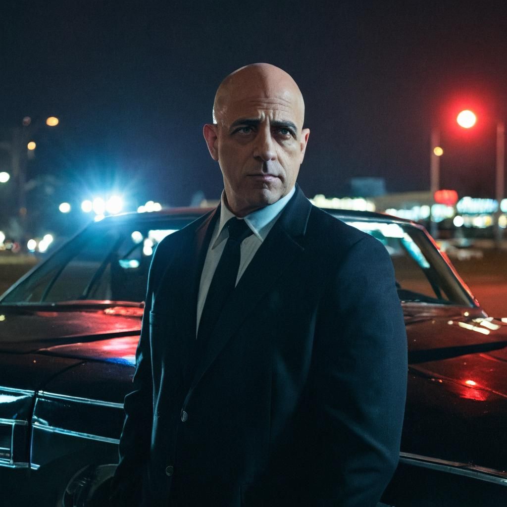 Film Noir: Man and 1970 Dodge Charger