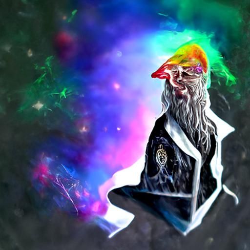 Dumbledore in Astral Cosmic Illustration