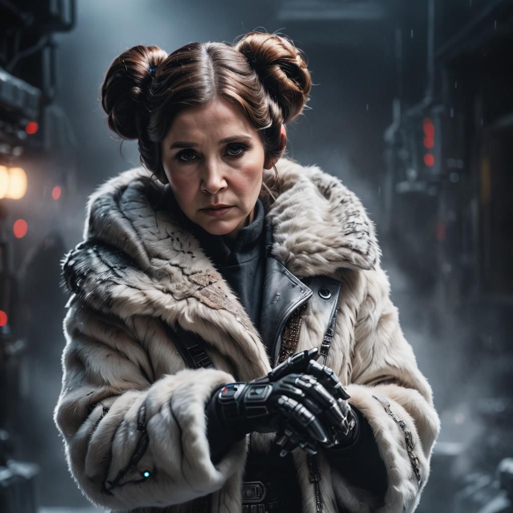 Princess Leia Portrait with Cybernetic Hand