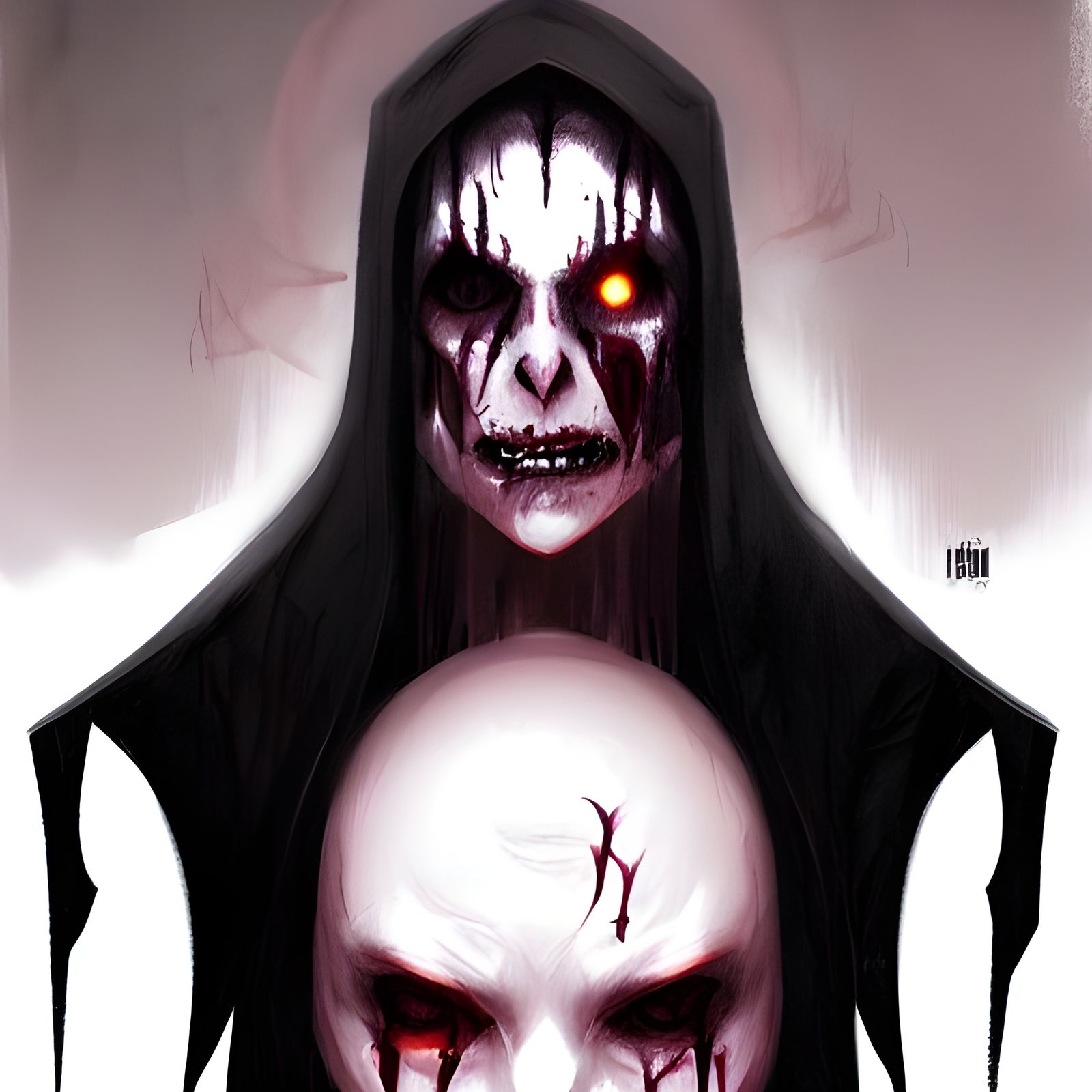 Sinister Undead Mage Portrait in Dark Fantasy Style