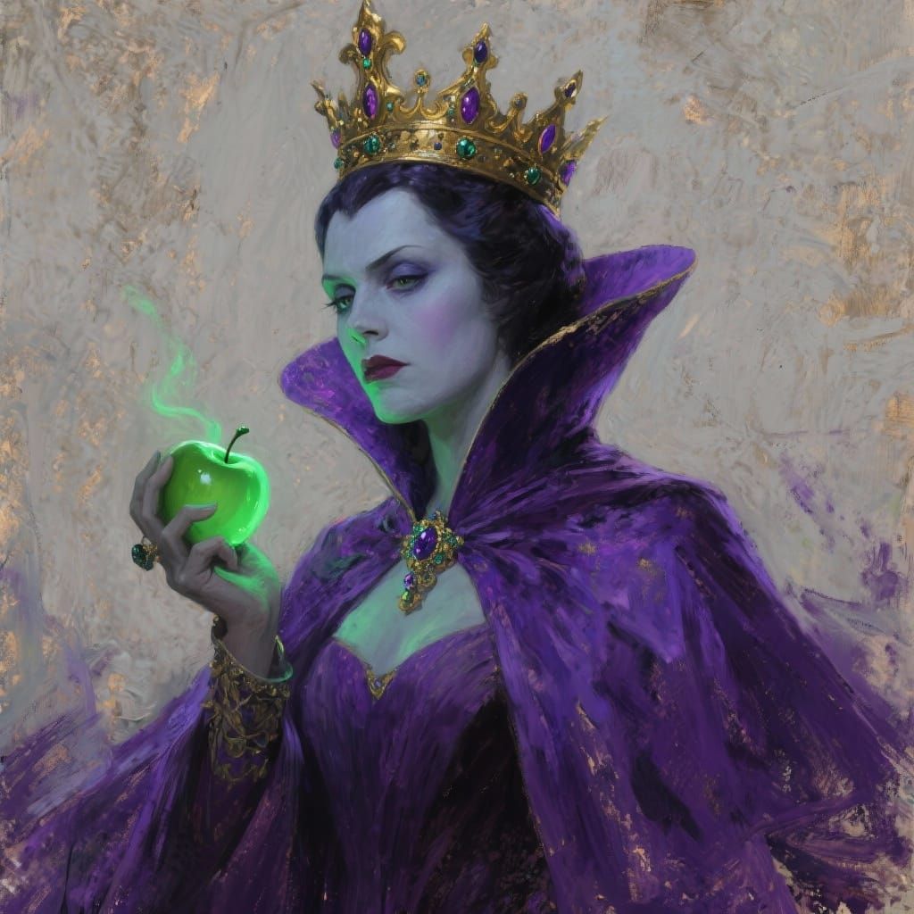 Evil Queen Oil Portrait in Limited Palette
