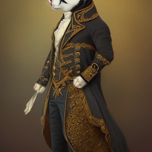 Handsome Regency Cat in Detailed Costume