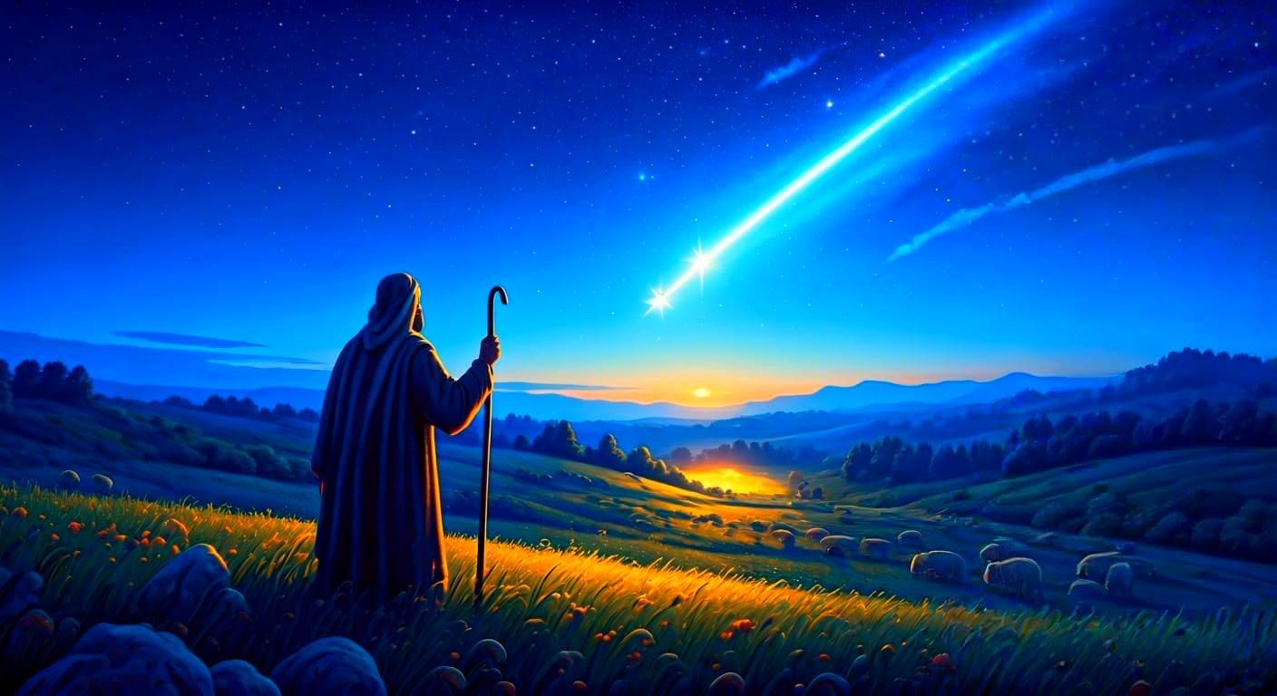 Shepherds in the Fields Slept, Star Filled the Sky as Jesus...
