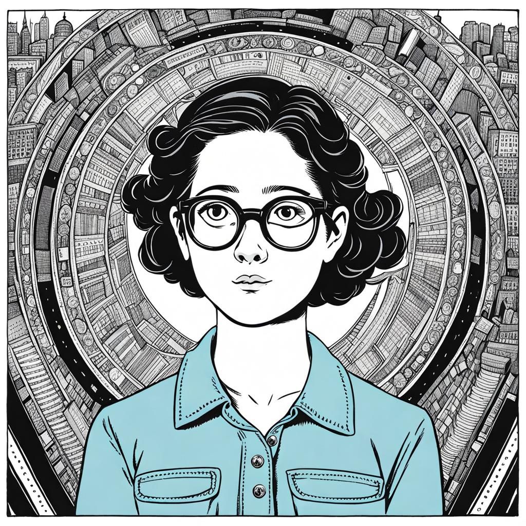 Girl in Graphic Novel Style Illustration