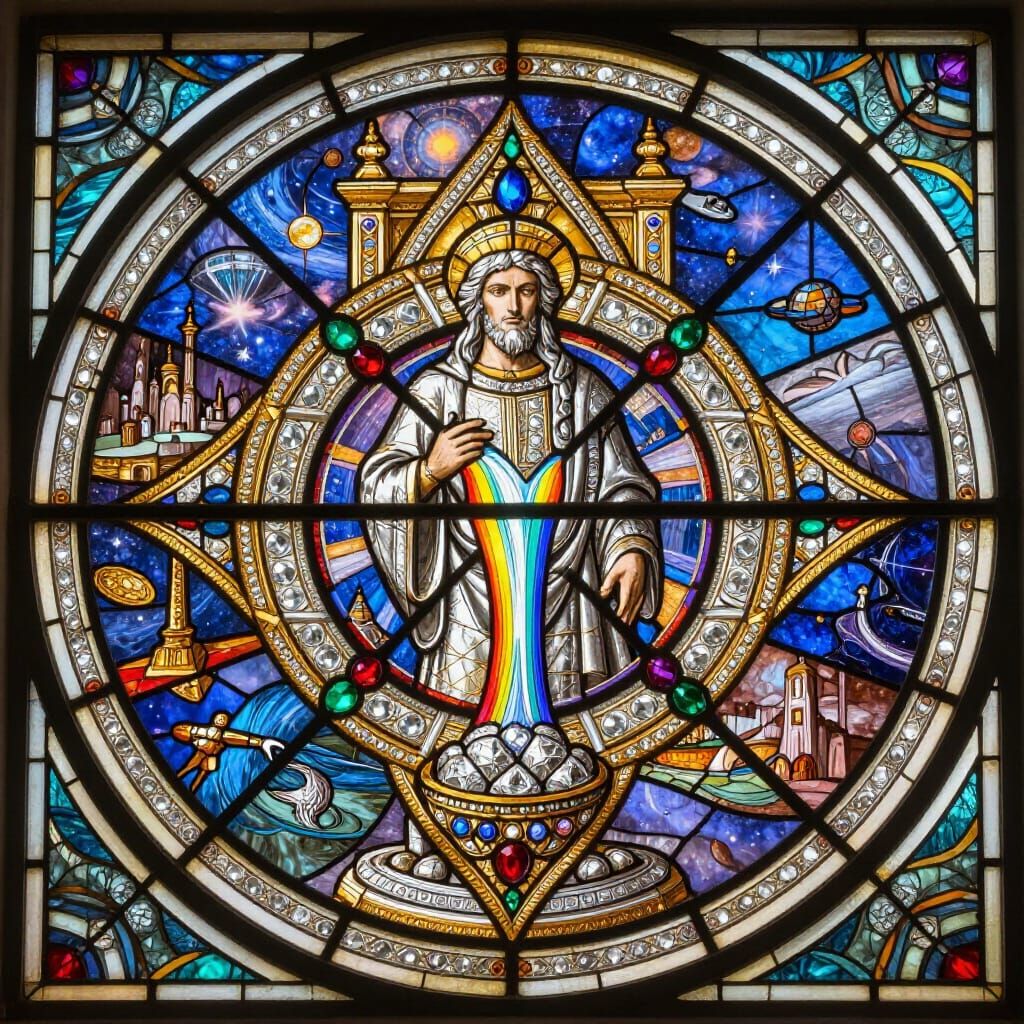 Philosopher's Stone Stained Glass Shrine