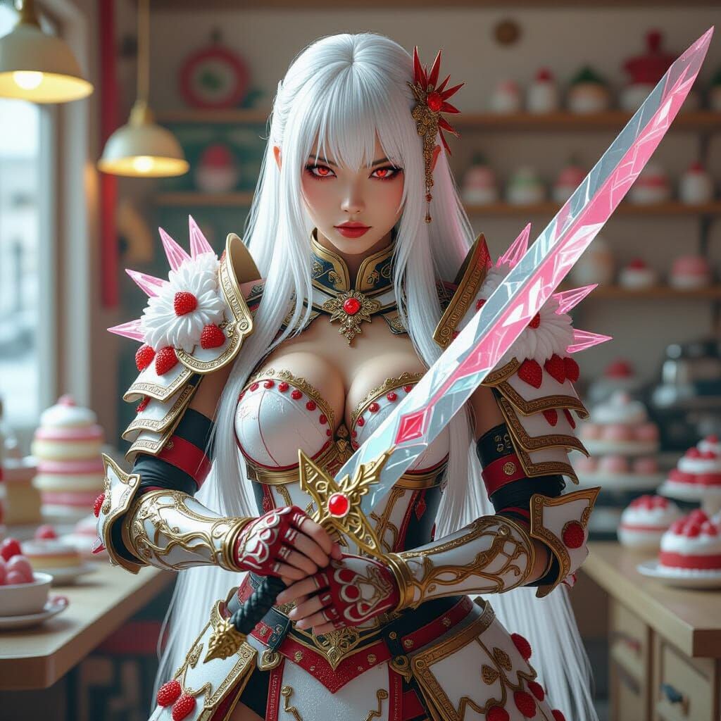 Strawberry Cake Warrior in Icing Armor