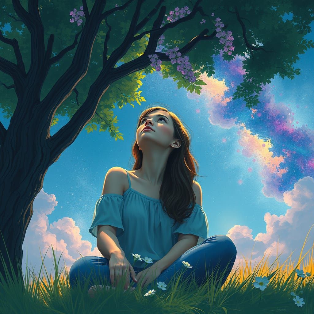 Galactic Reflection: Dreamy Ethereal Art