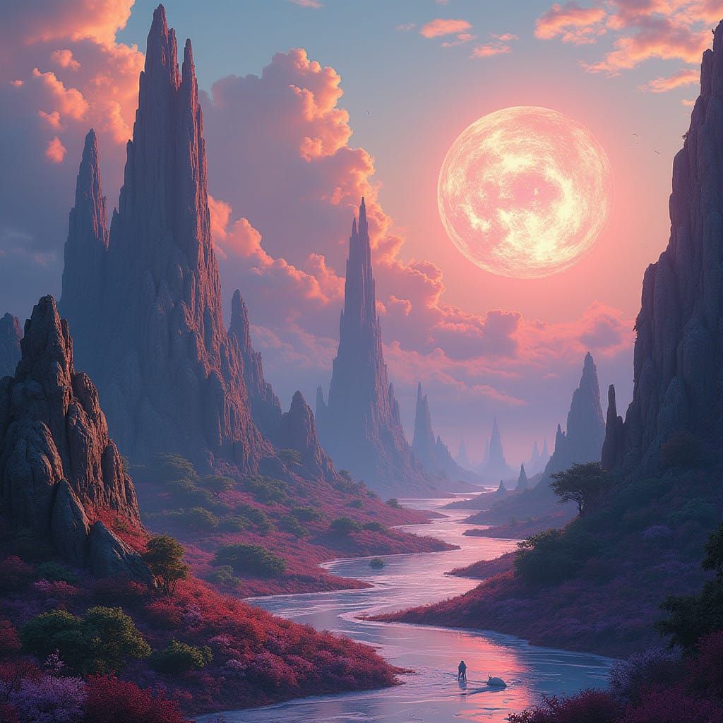 Ethereal High-Fantasy Realm in Vibrant, Dreamlike Colors