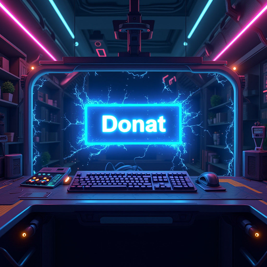 Neon Twitch Streamer Dashboard with Glowing Донат Notificati...