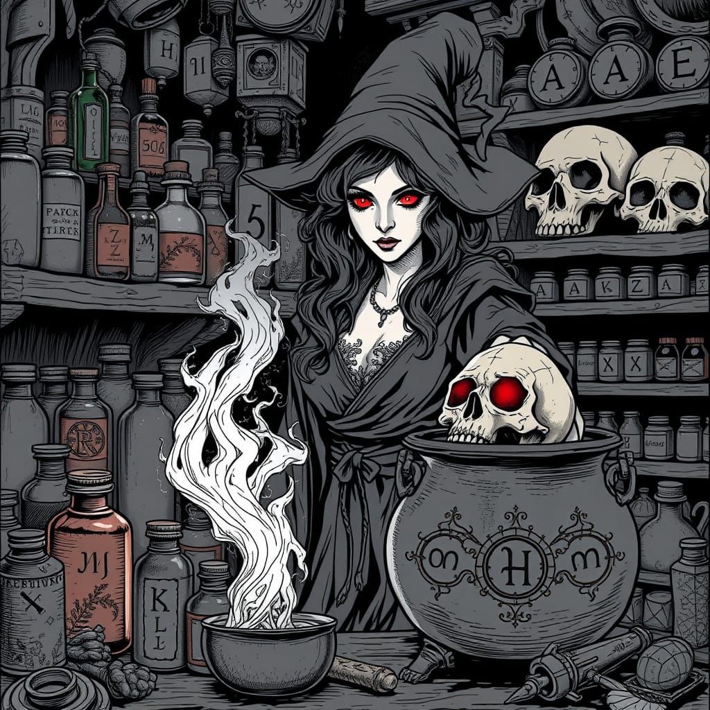 Mature Witch Confronts Dark Fantasy in Classic RPG Style