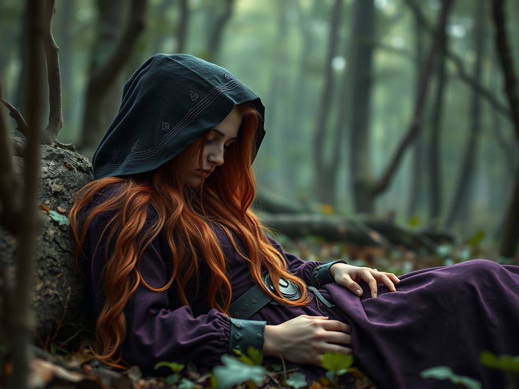 Viking Goddess Slumbers in the Enchanted Forest