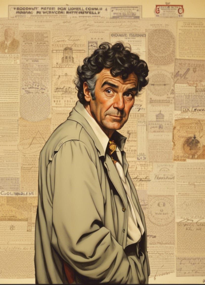 Columbo in Norman Rockwell Style