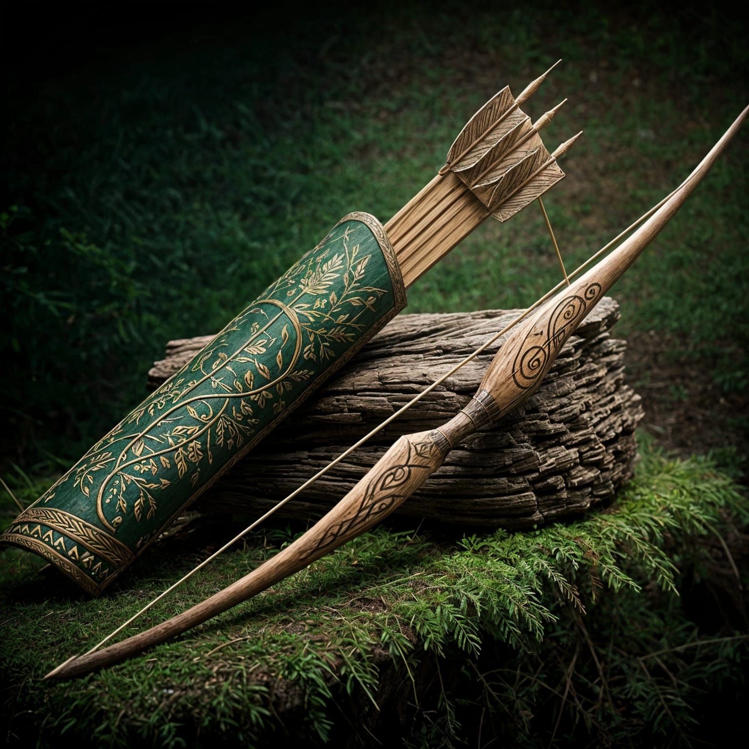 Elven Archery in Whimsical Woodland Style